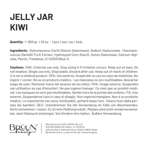 Jelly Mask Kiwi Rubber Face Mask Peel-Off Jar Jar-Kiwi Bruun Beauty 