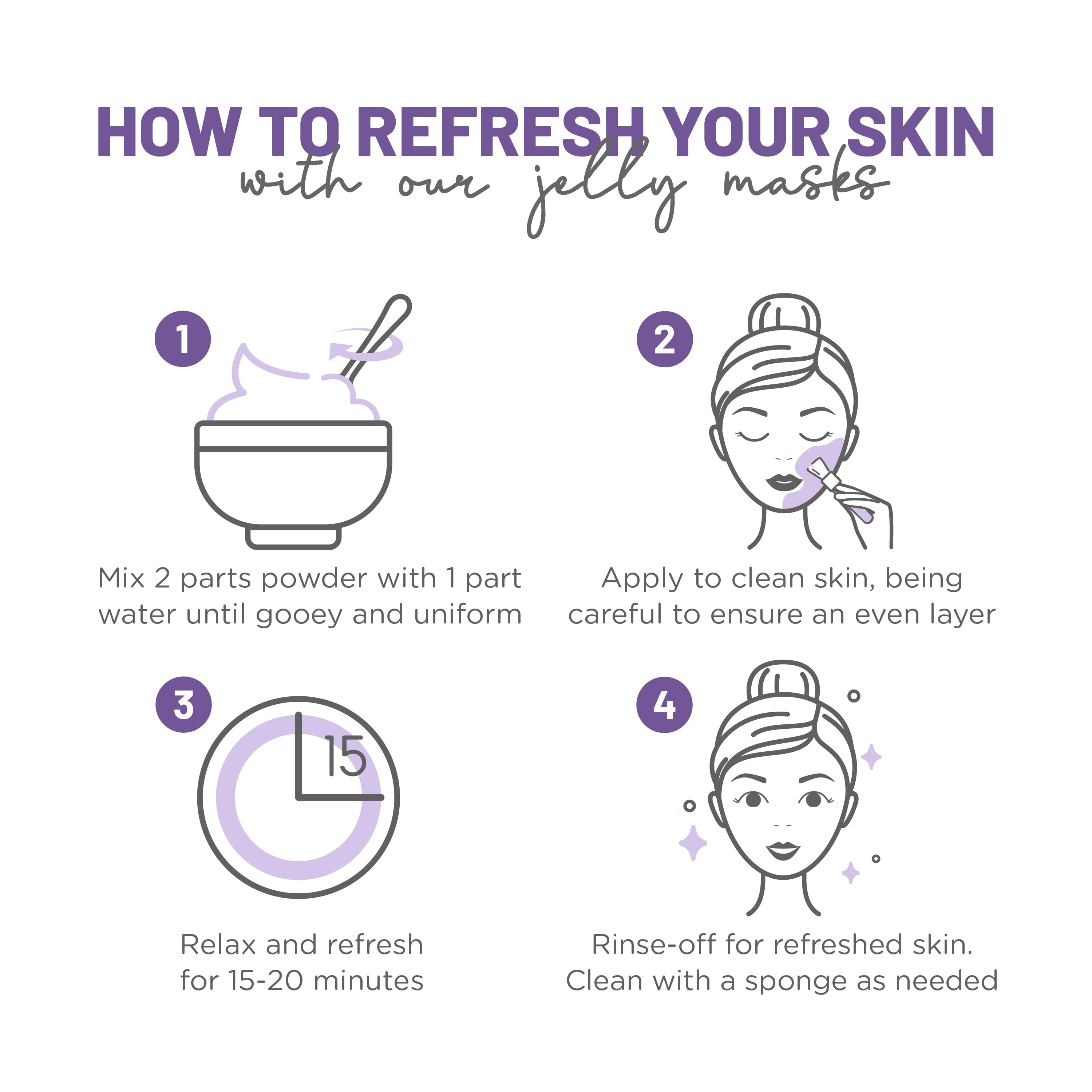 Jelly Mask Lavender Rubber Face Mask Peel-Off Jar JAR-Lavender Bruun Beauty 