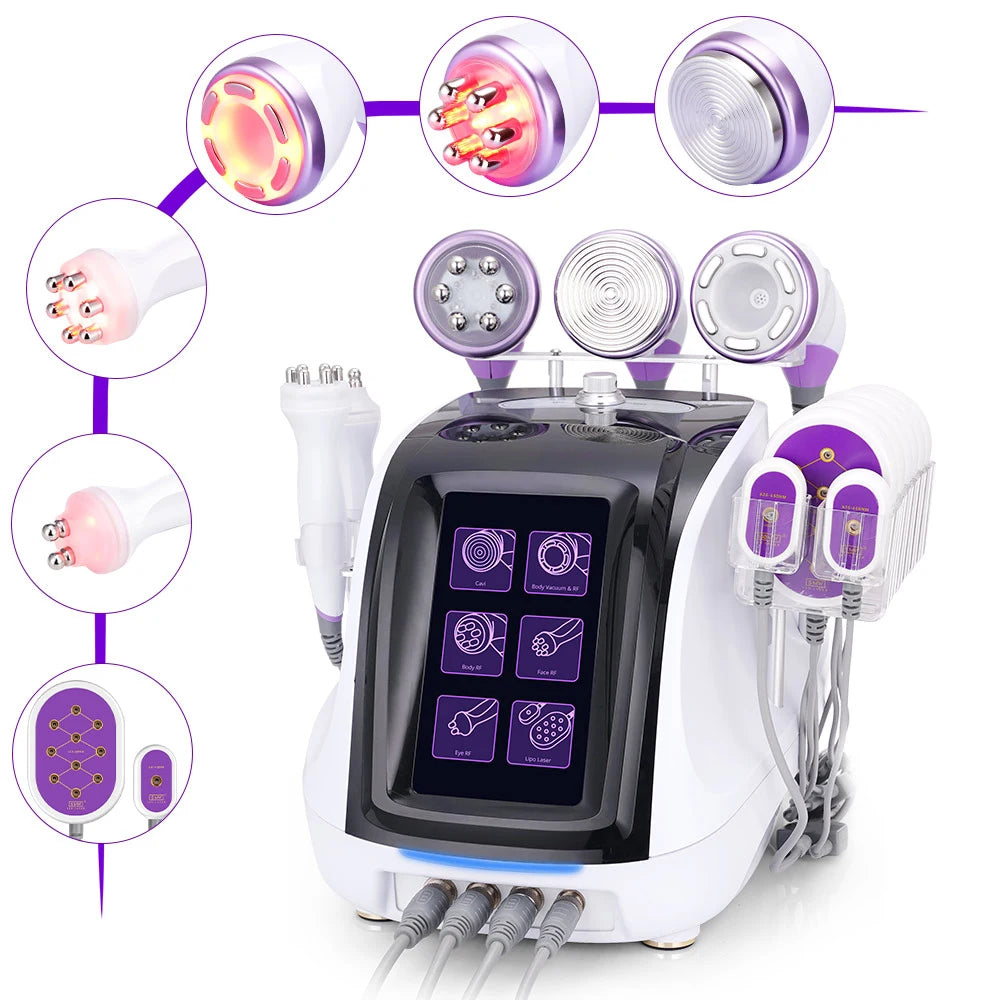 BRÜUN 6 in 1 Ultrasonic Cavitation Machine Lipo Laser Fat Burning Body Sculpting Facial Skin for Home & Beauty Salon Use SH-6 in 1 Lipo Laser Cavitation 2.5 Bruun Beauty 
