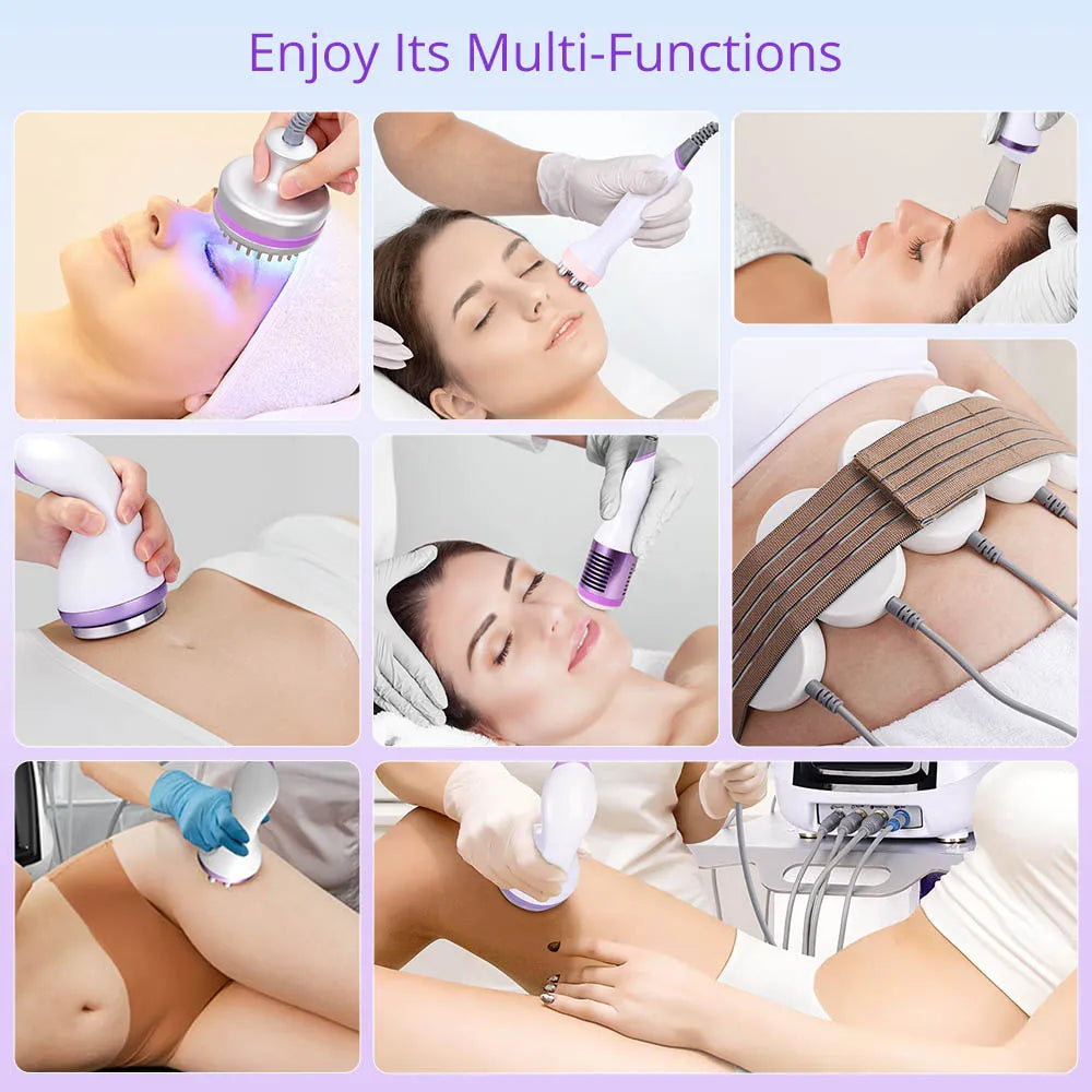 BRÜUN 10 in 1 Cavitation Machine Cellulite Removal Radio Frequency Body Sculpting RF Facial Skin Care Beauty Equipment for Beauty Studio & Home Use Bruun Beauty 