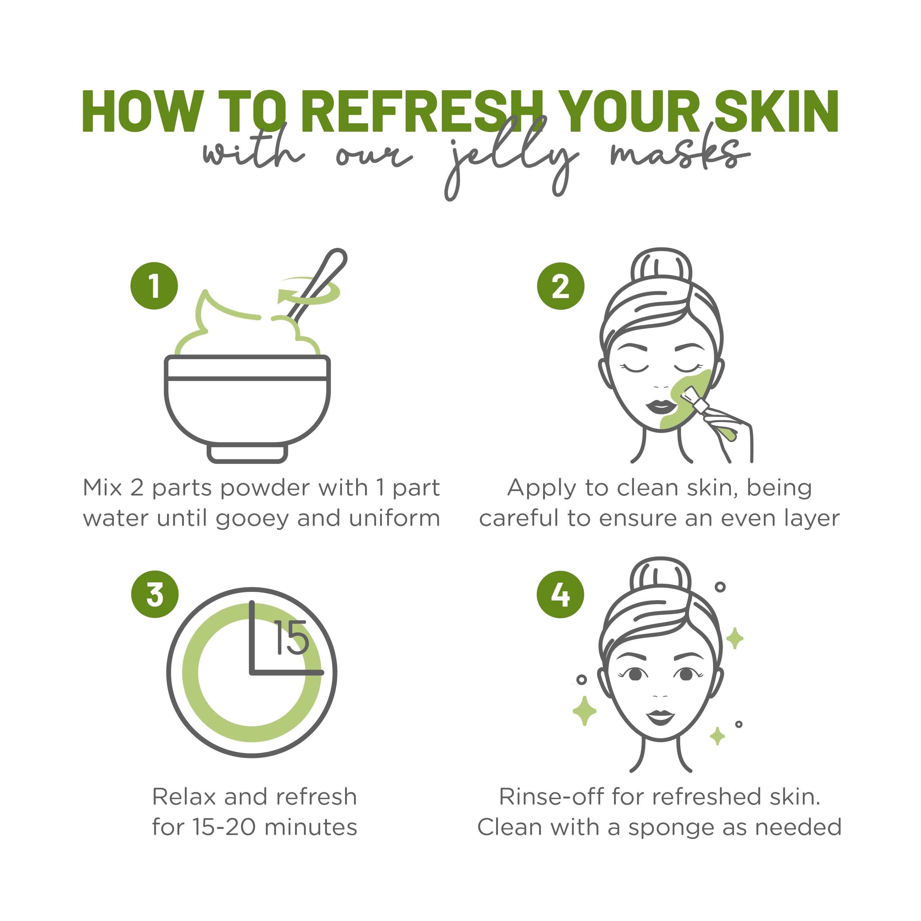 Jelly Mask Matcha Rubber Face Mask Peel-Off Jar JAR-MATCHA Bruun Beauty 