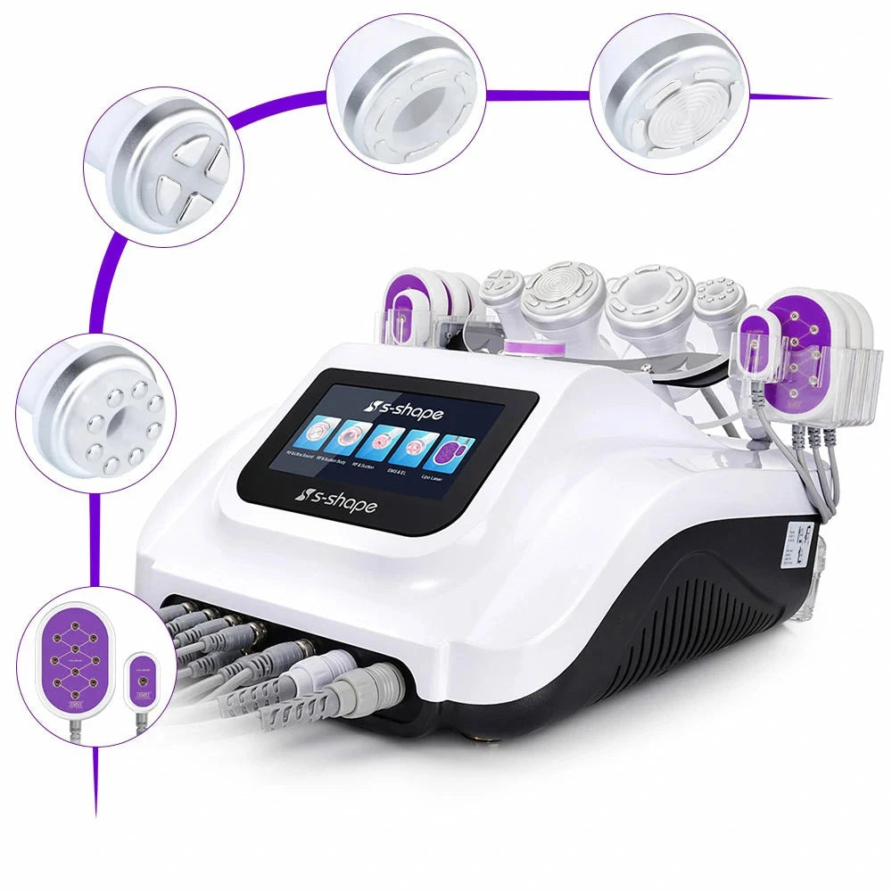 BRÜUN S Shape 6 IN1 30K Cavitation Lipo Laser Slimming Body Sculpting Facial Anti-Aging Skin Tightening Machine for Home & Beauty Salon Use