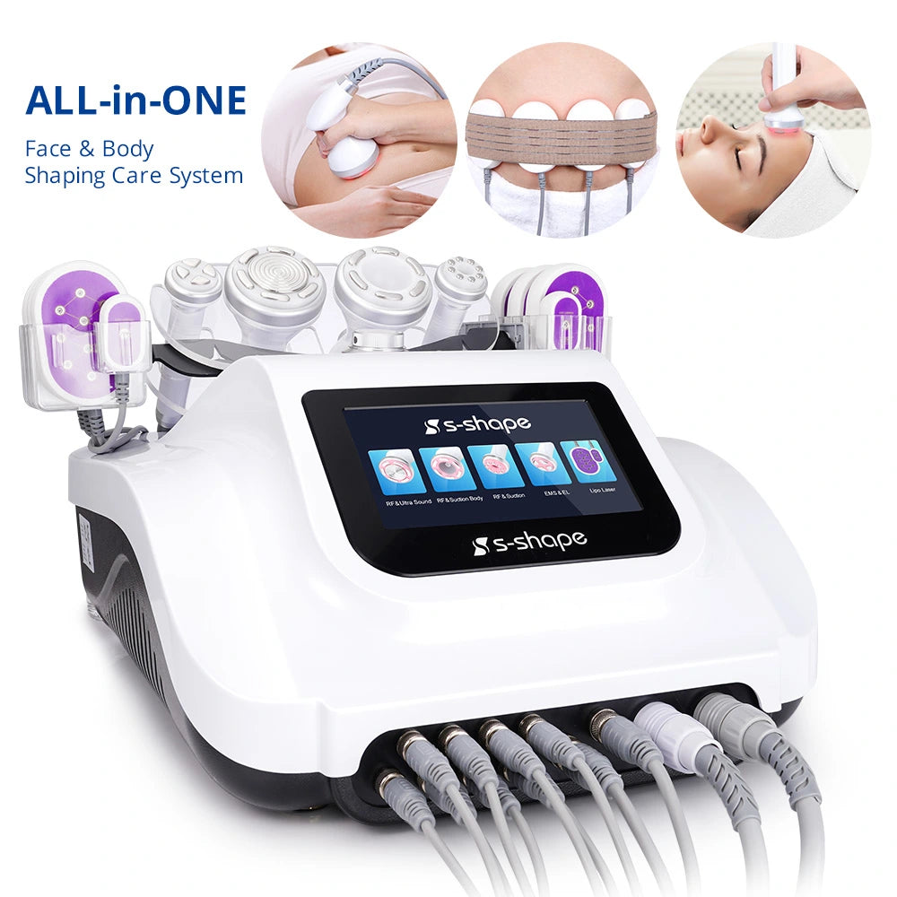 BRÜUN S Shape 6 IN1 30K Cavitation Lipo Laser Slimming Body Sculpting Facial Anti-Aging Skin Tightening Machine for Home & Beauty Salon Use Bruun Beauty 