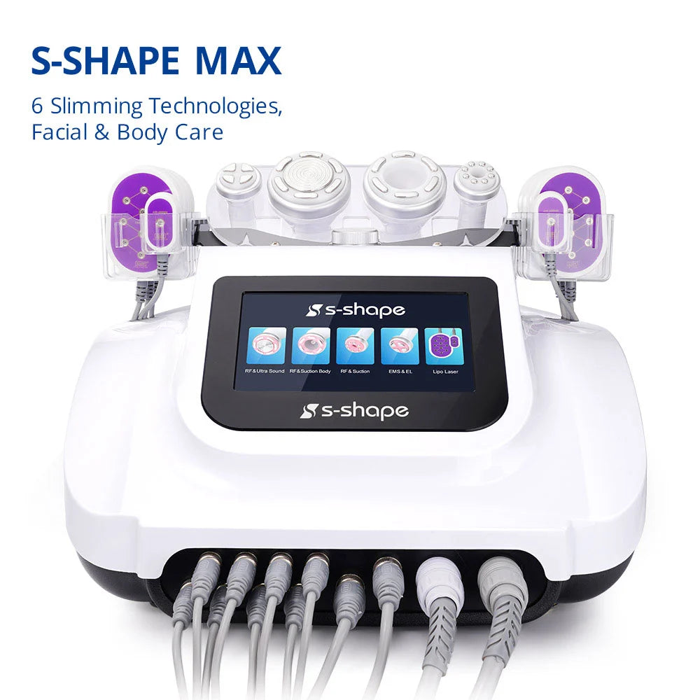 BRÜUN S Shape 6 IN1 30K Cavitation Lipo Laser Slimming Body Sculpting Facial Anti-Aging Skin Tightening Machine for Home & Beauty Salon Use Bruun Beauty 