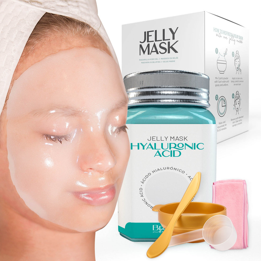 Jelly Mask Hyaluronic Acid Rubber Face Mask Peel-Off Jar Jar-Hyaluronic Bruun Beauty 