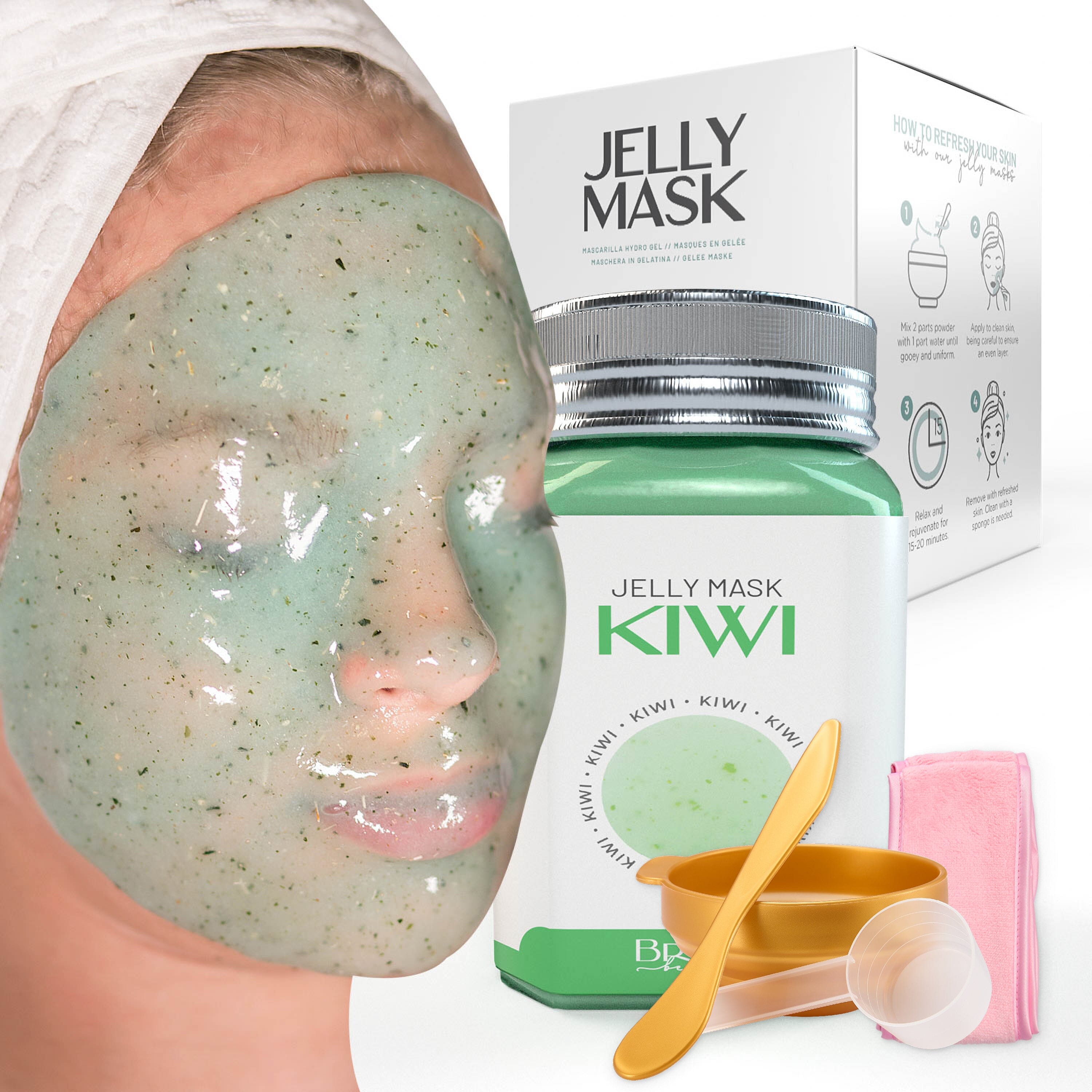 Jelly Mask Kiwi Rubber Face Mask Peel-Off Jar Jar-Kiwi Bruun Beauty 