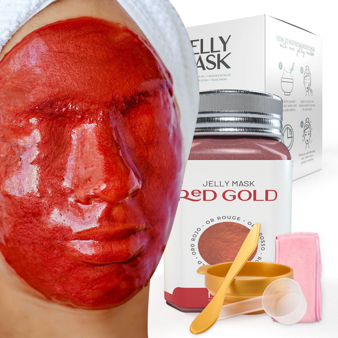 Red Gold Lactic AC AHA Jelly Mask Jar Face Care Rubber Mask SH-Red Gold Lactic AC Jar Bruun Beauty 