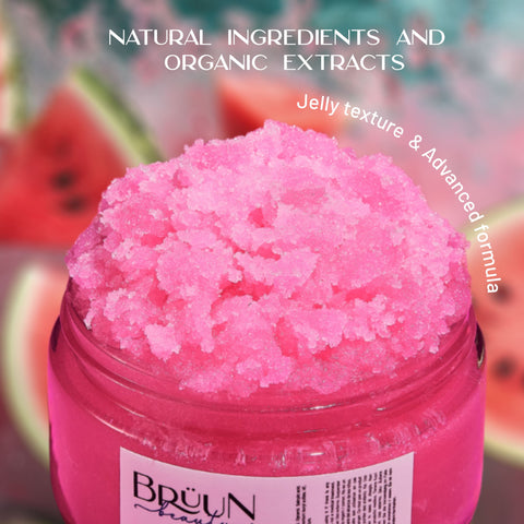Body Scrub Cream- A 4.4 Fl oz. Scented Natural Body Exfoliating Scrub with vitamin E for Skin care- Pure Fluffy and Gentle Sugar Scrub Bruun Beauty 