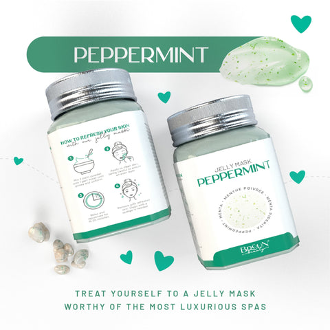 Jelly Mask Peppermint Rubber Face Mask Peel-Off Jar Jar-Pepermint Bruun Beauty 