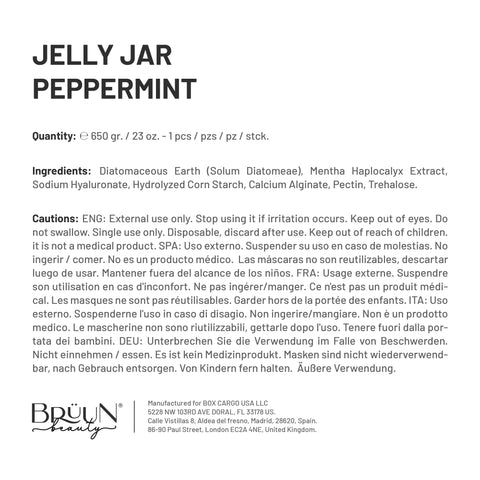 Jelly Mask Peppermint Rubber Face Mask Peel-Off Jar Jar-Pepermint Bruun Beauty 