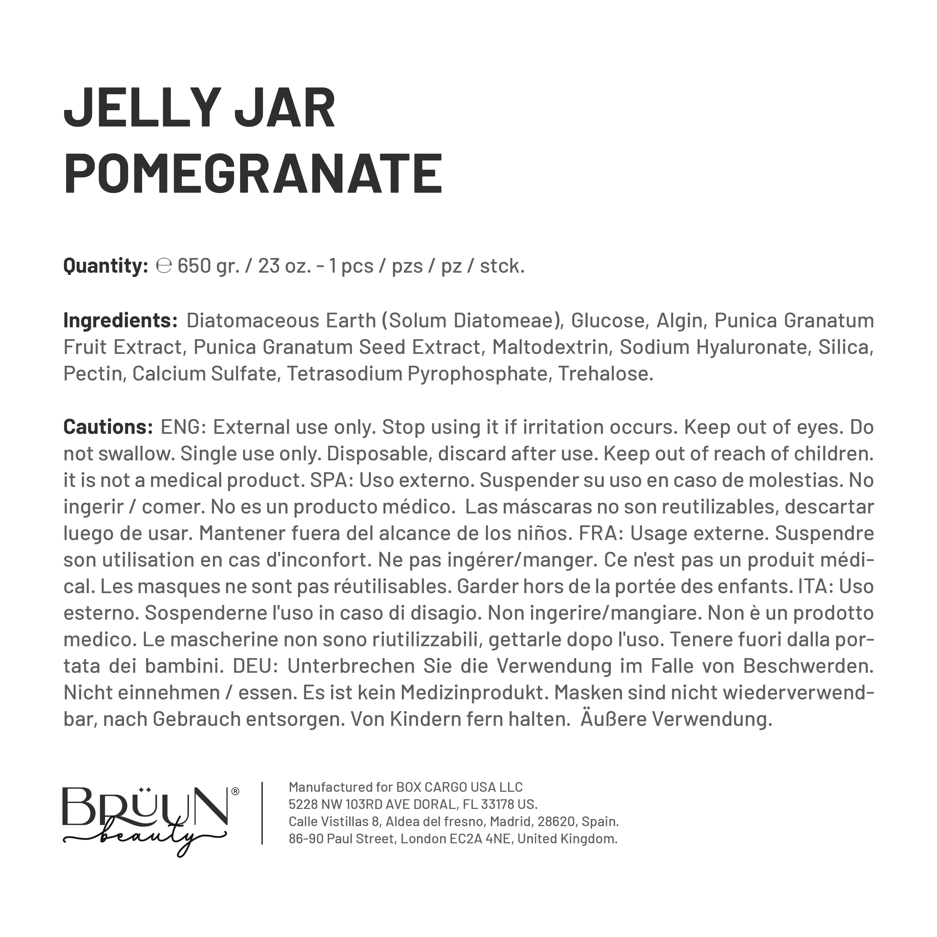 Pomegranate Jelly Mask Jar Face Care Rubber Mask SH-Pomegranate Jar Bruun Beauty 