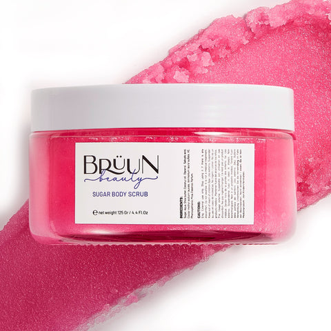 Body Scrub Cream- A 4.4 Fl oz. Scented Natural Body Exfoliating Scrub with vitamin E for Skin care- Pure Fluffy and Gentle Sugar Scrub Bruun Beauty 