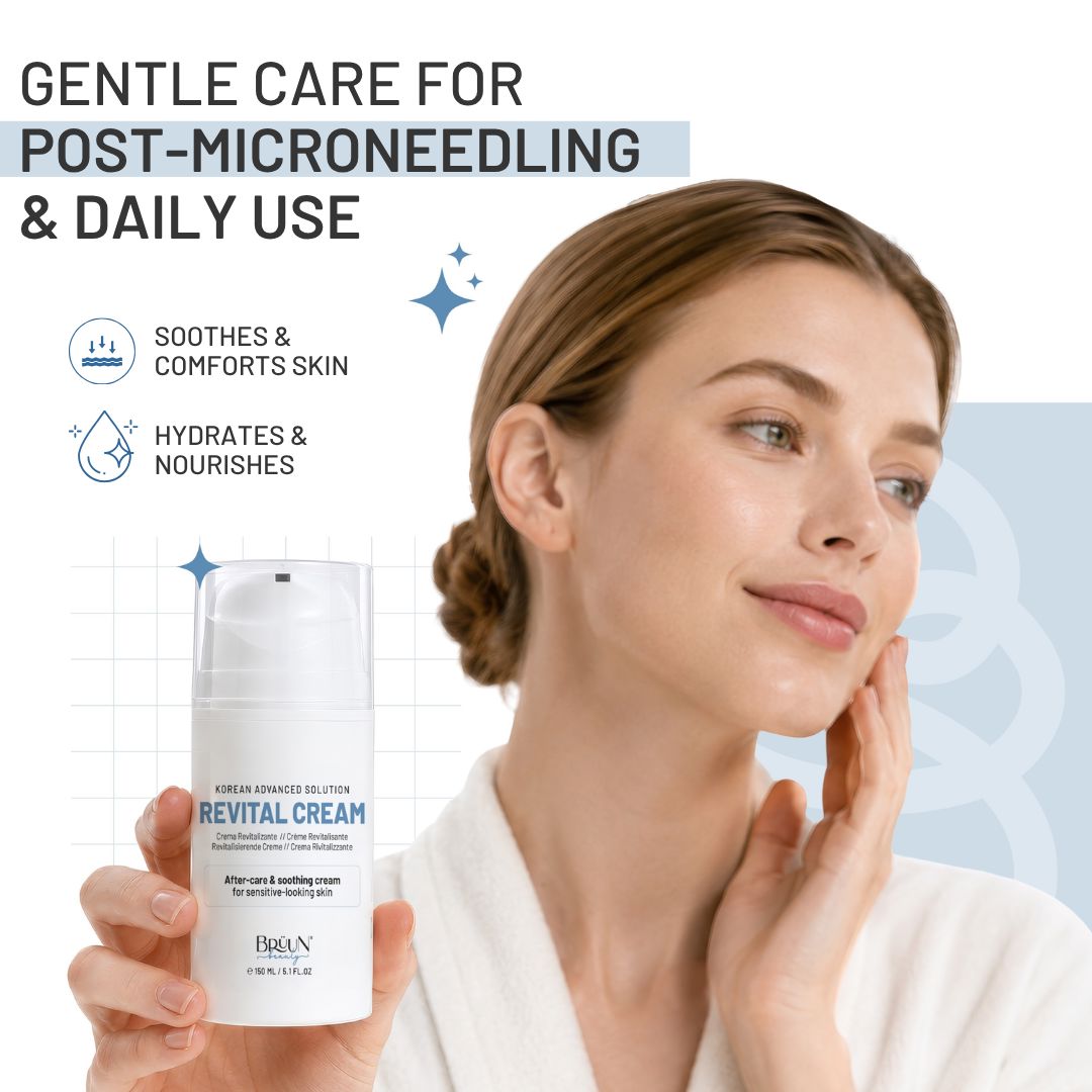 BRÜUN Revital Cream 50ml - Korean Moisturizer for Face - Post Microneedling Aftercare Cream with Peptides - Hydrating Repair Cream for Dry & Sensitive Skin Bruun Beauty 