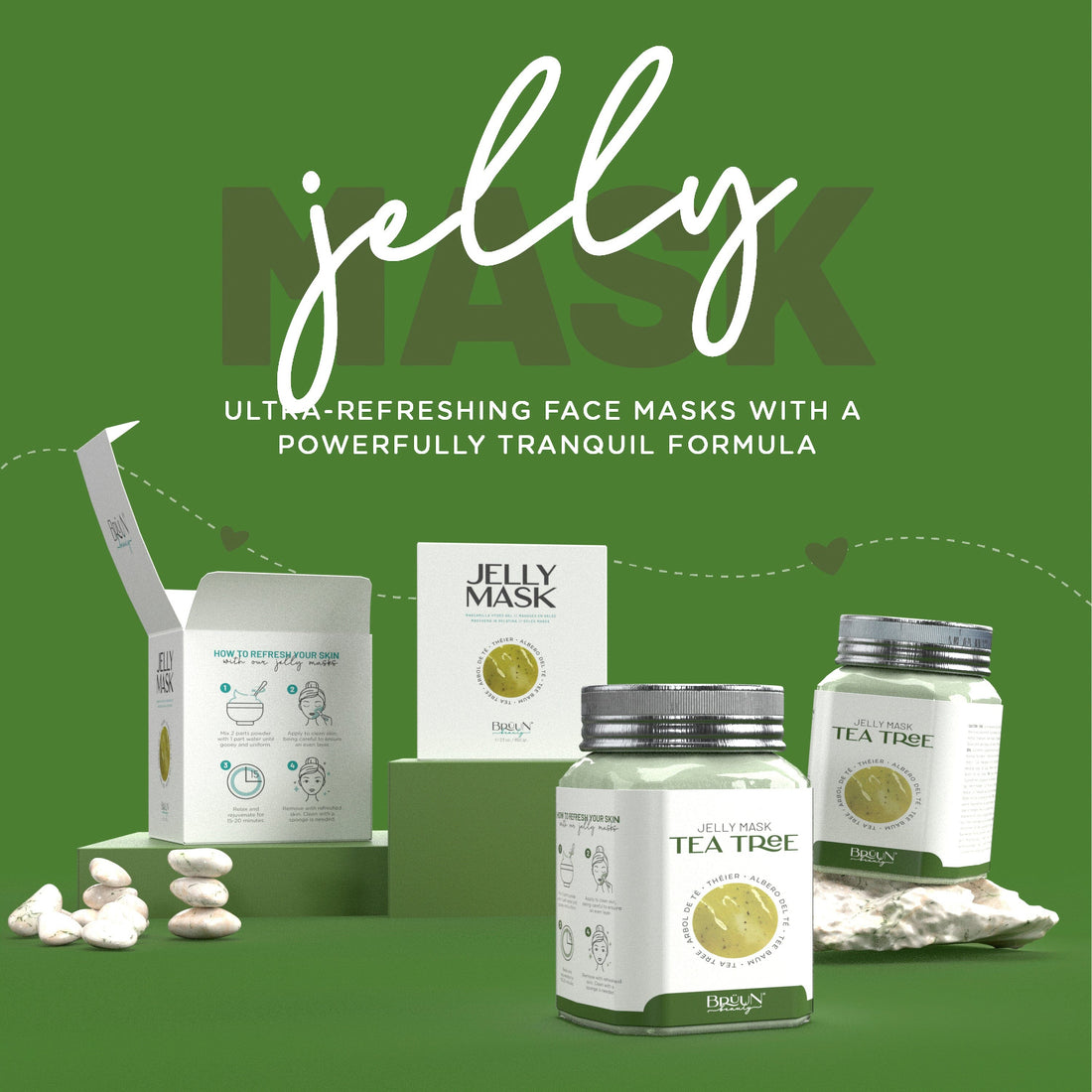 Jelly Mask Tea Tree Rubber Face Mask Peel-Off Jar Jar-TeaTree Bruun Beauty 