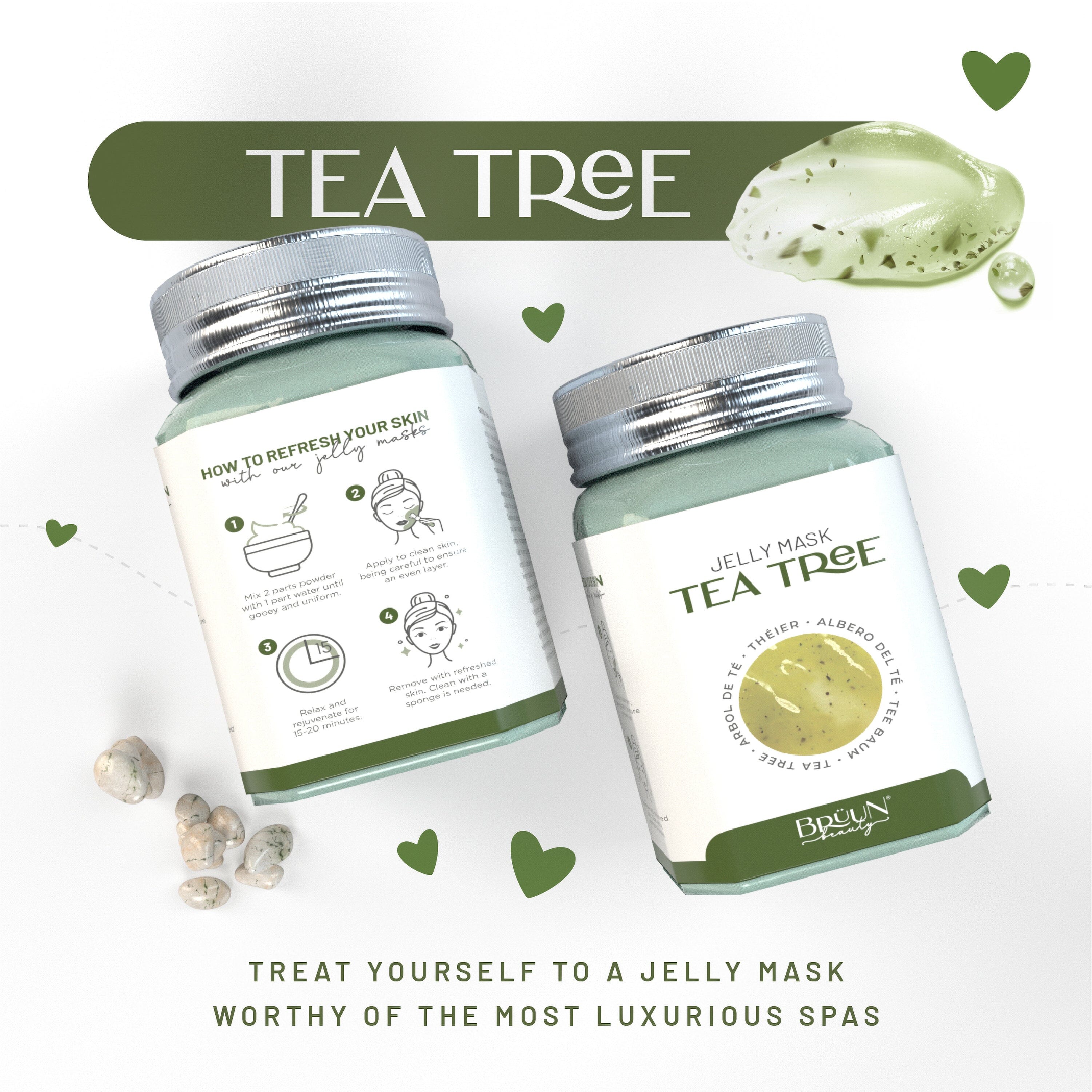 Jelly Mask Tea Tree Rubber Face Mask Peel-Off Jar Jar-TeaTree Bruun Beauty 