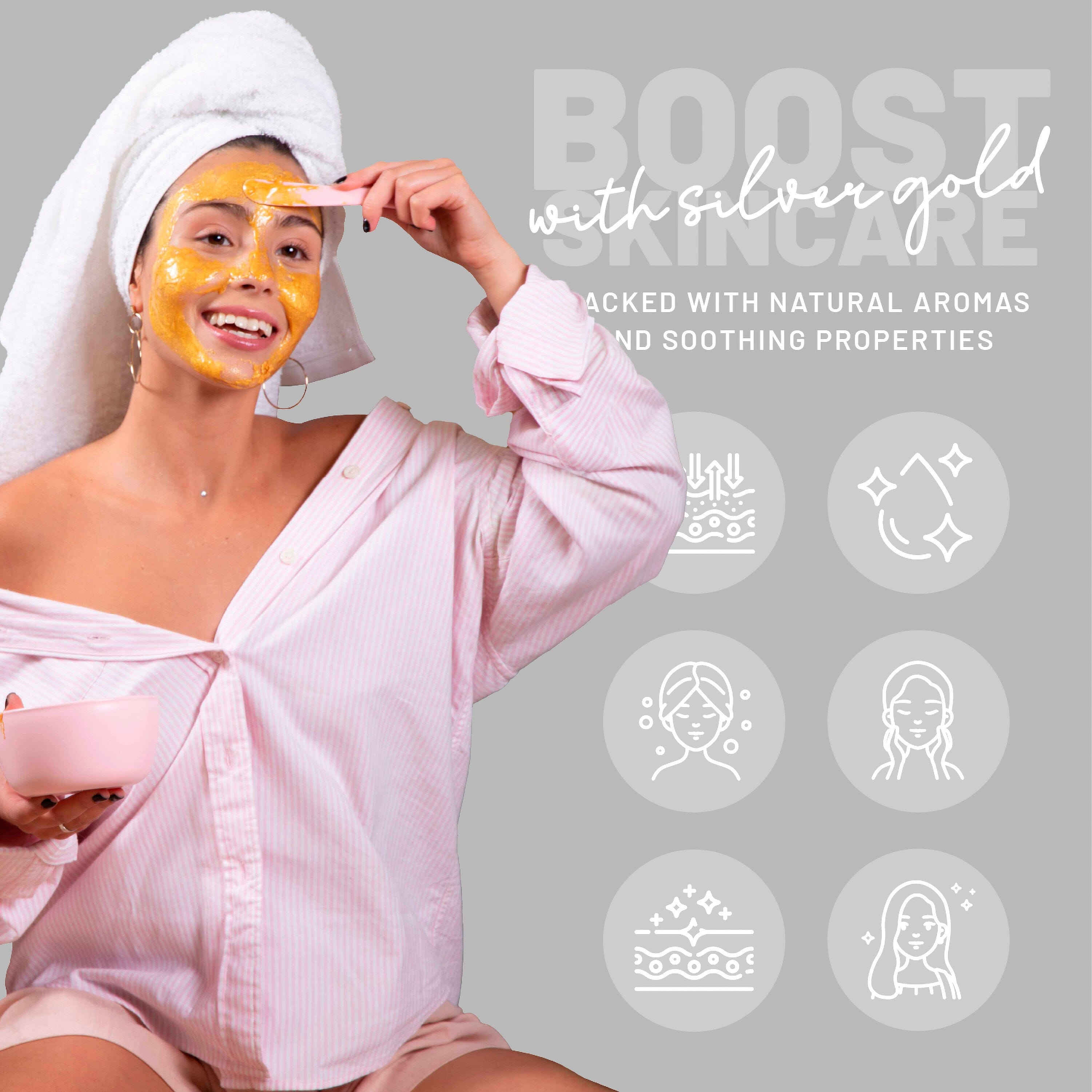 Silver Gold Glycolic AC AHA Jelly Mask Jar Face Care Rubber Mask SH-White Gold Glycolic AC Jar Bruun Beauty 