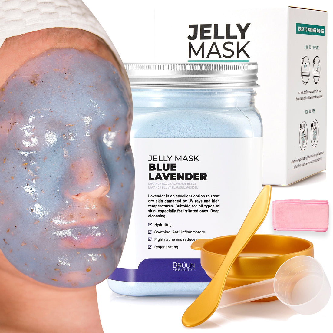 Blue Lavender Jelly Mask Jar Face Care Rubber Mask SH-Blue Lavender Jar Bruun Beauty 