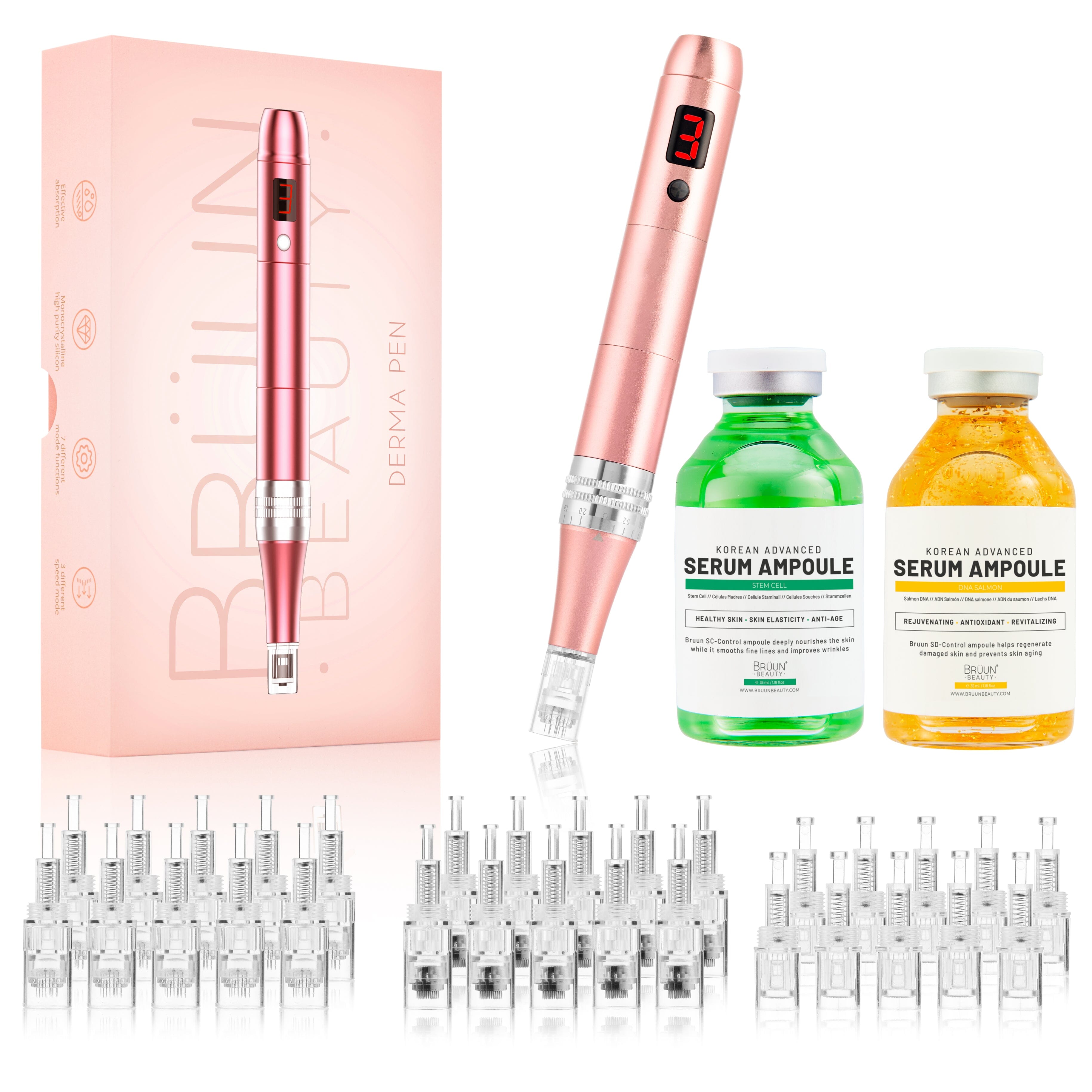 Advance Control Serums Salmon DNA and Botanical Stem Cell with Microneedling Derma Pen Kit (30 Cartridges) Bruun Beauty 