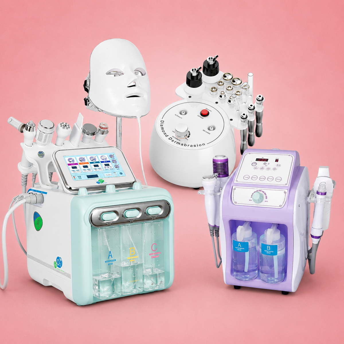 BRÜUN Oxygen Machine 7 in 1 Hydra Dermabrasion Face Care Hydrogen-Oxygen Device Small Bubbles Aqua Peeling for Skin Moisturizing for Spa and Beauty Salon SH-Hydrogen Oxygen Facial Machine Bruun Beauty 