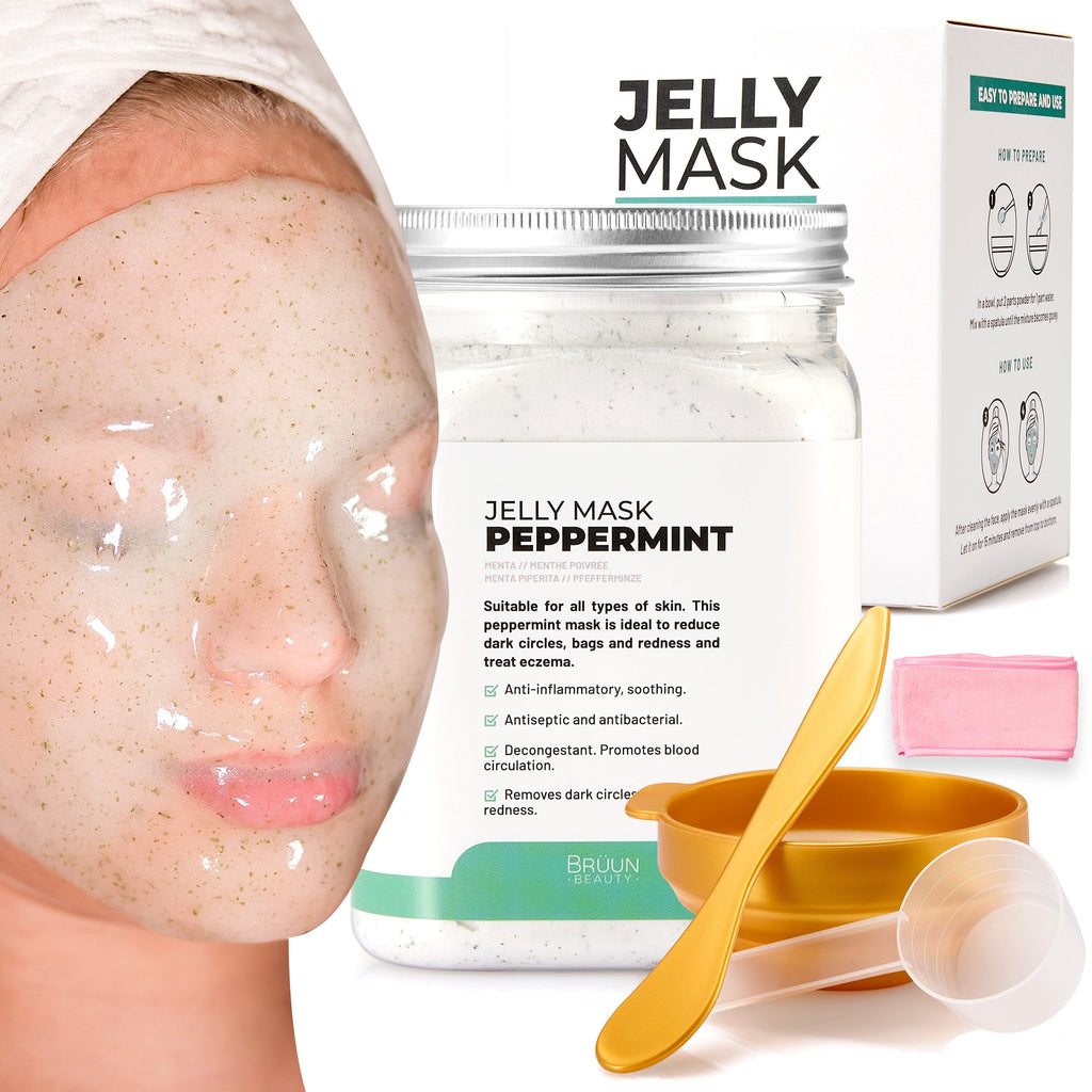 Jelly Mask Peppermint Rubber Face Mask Peel-Off Jar Jar-Pepermint Bruun Beauty 