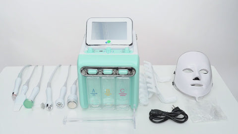 BRÜUN Oxygen Machine 7 in 1 Hydra Dermabrasion Face Care Hydrogen-Oxygen Device Small Bubbles Aqua Peeling for Skin Moisturizing for Spa and Beauty Salon