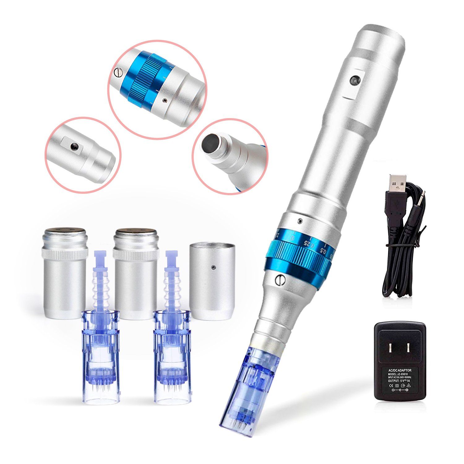 Dr. Pen Ultima A6 - Microneedling Electric Wireless Professional Skincare Kit with Cartridges - 2 X 12 pins (Maximum length of Needles 0.25mm)