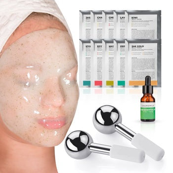 Cryo Ice Globes Silver + Jelly Mask Kit 10 pcs Silver Ice Globes + Jelly Mask 10T Kit Avery Rose Beauty 