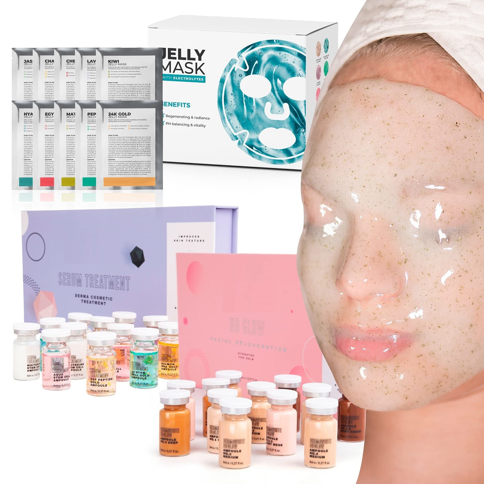 BB Glow + Booster Serum Treatment + Peel-Off Jelly Mask 10 Treatments BB Glow + Serum + Jelly Mask Bruun By Avery 