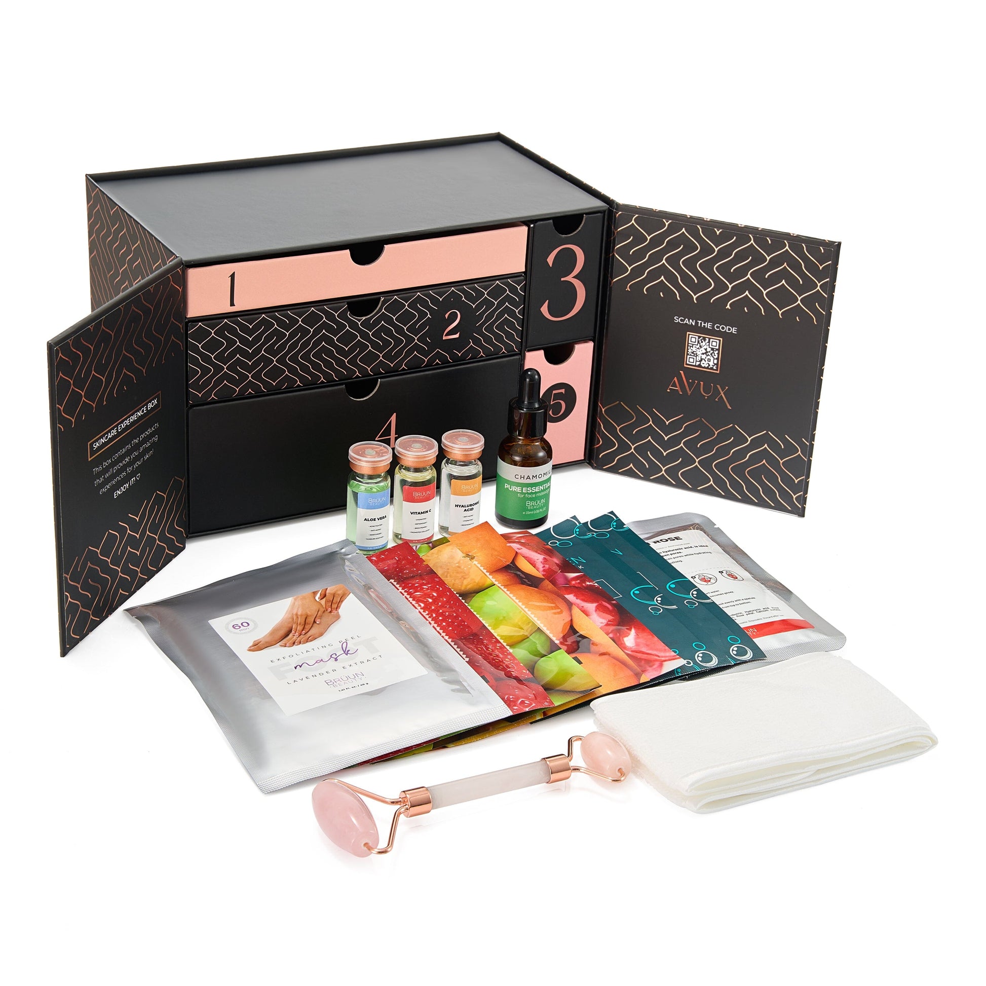 AVUX Mini Beauty Basket 14 pcs – Spa Set Bundle Gift Box for girls and women Bruun Beauty 