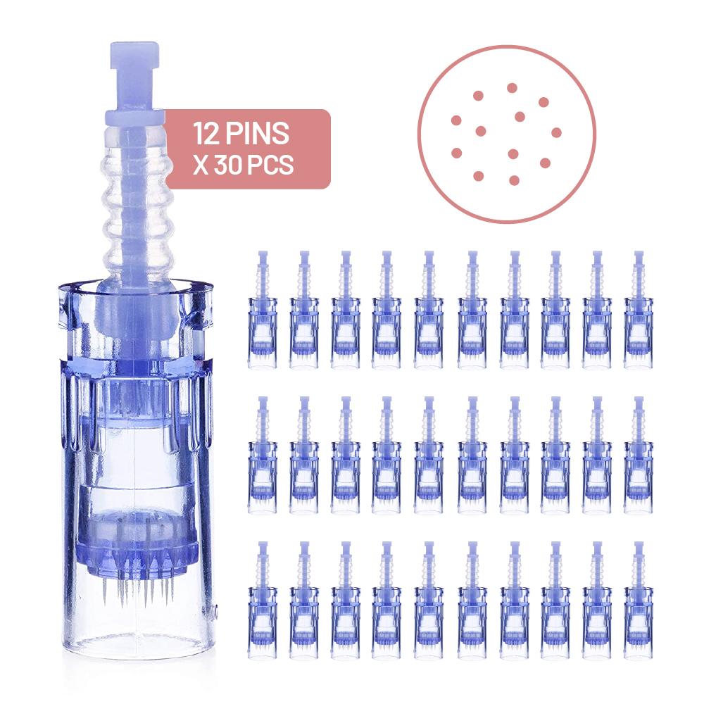 Dr. Pen 12 Pin Needle Replacement Cartridges Pack of 30 Pcs – Compatible with Dr pen A6, E30, N2, M7, M5 and mym SH-12 Pin Needles Cartridges Avery Rose Beauty 