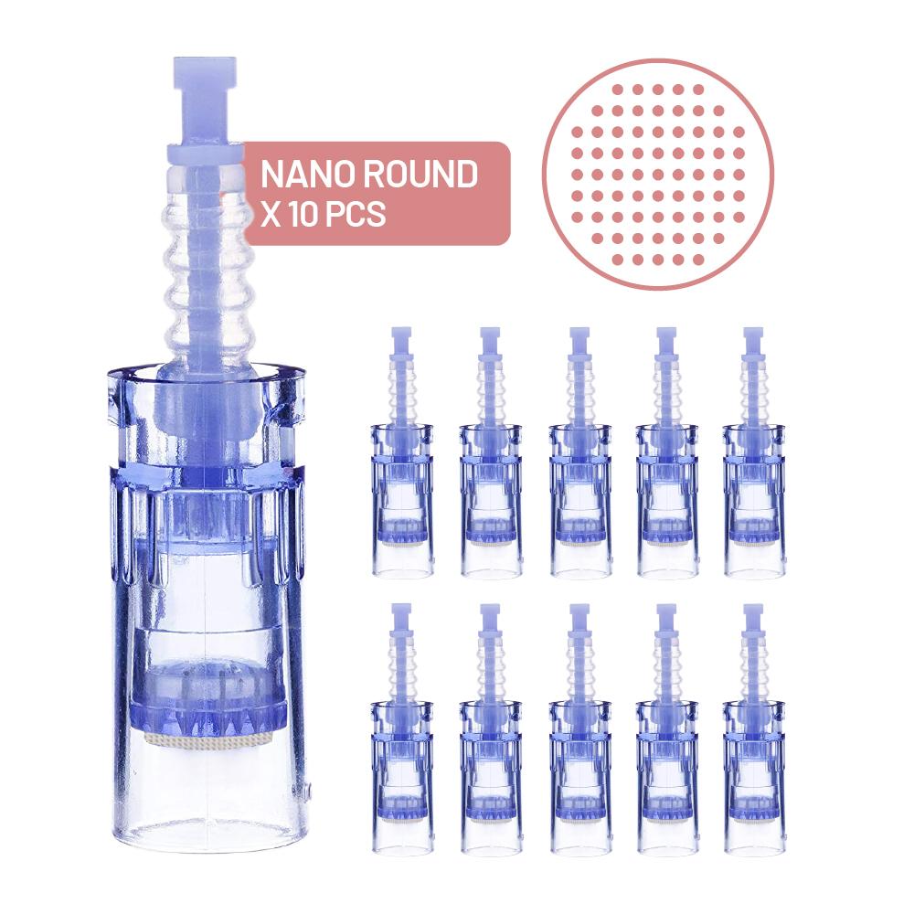 Dr. Pen Nano Round Needle Replacement Cartridges Pack of 10 Pcs – Compatible with Dr pen A6, E30, N2, M7, M5 and mym SH-A6 Nano round Needles- Pack 10 Avery Rose Beauty 