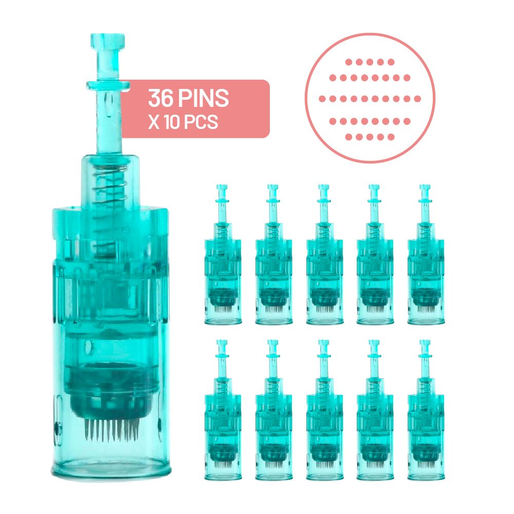 Dr. Pen Ultima A6s Professional Microneedling 36 Pin Replacement Cartridges - Pack of 10 Micro Needling Cartridges Compatible with Dr. Pen A6s and M8 SH-A6s- 36 Pins Cartridges-Pack 10 Avery Rose Beauty 