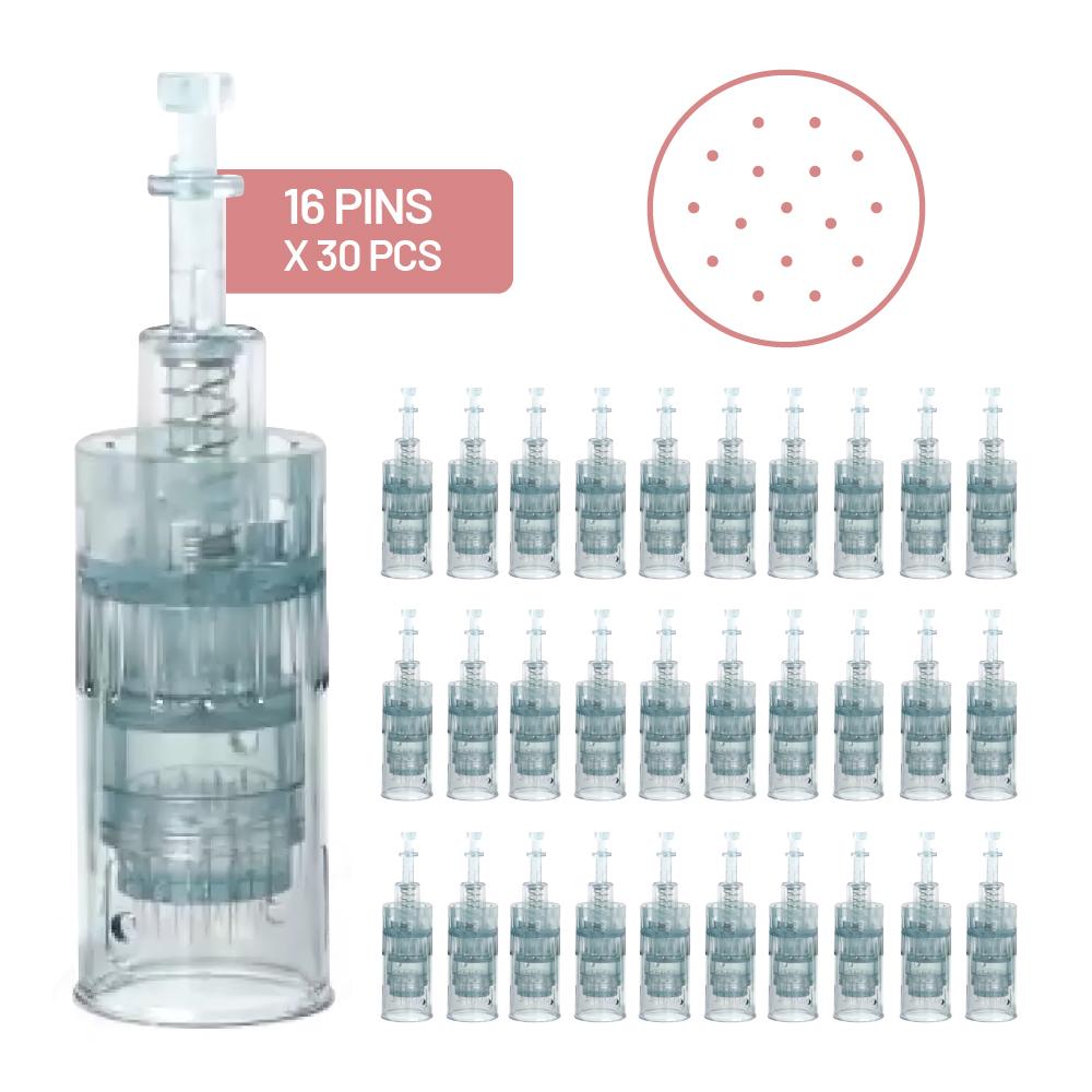 Dr. Pen Needle Replacement Cartridges Pack of 30 Pcs (30 X 16 Pins) – Compatible with Dr pen Ultima M8 Avery Rose Beauty 