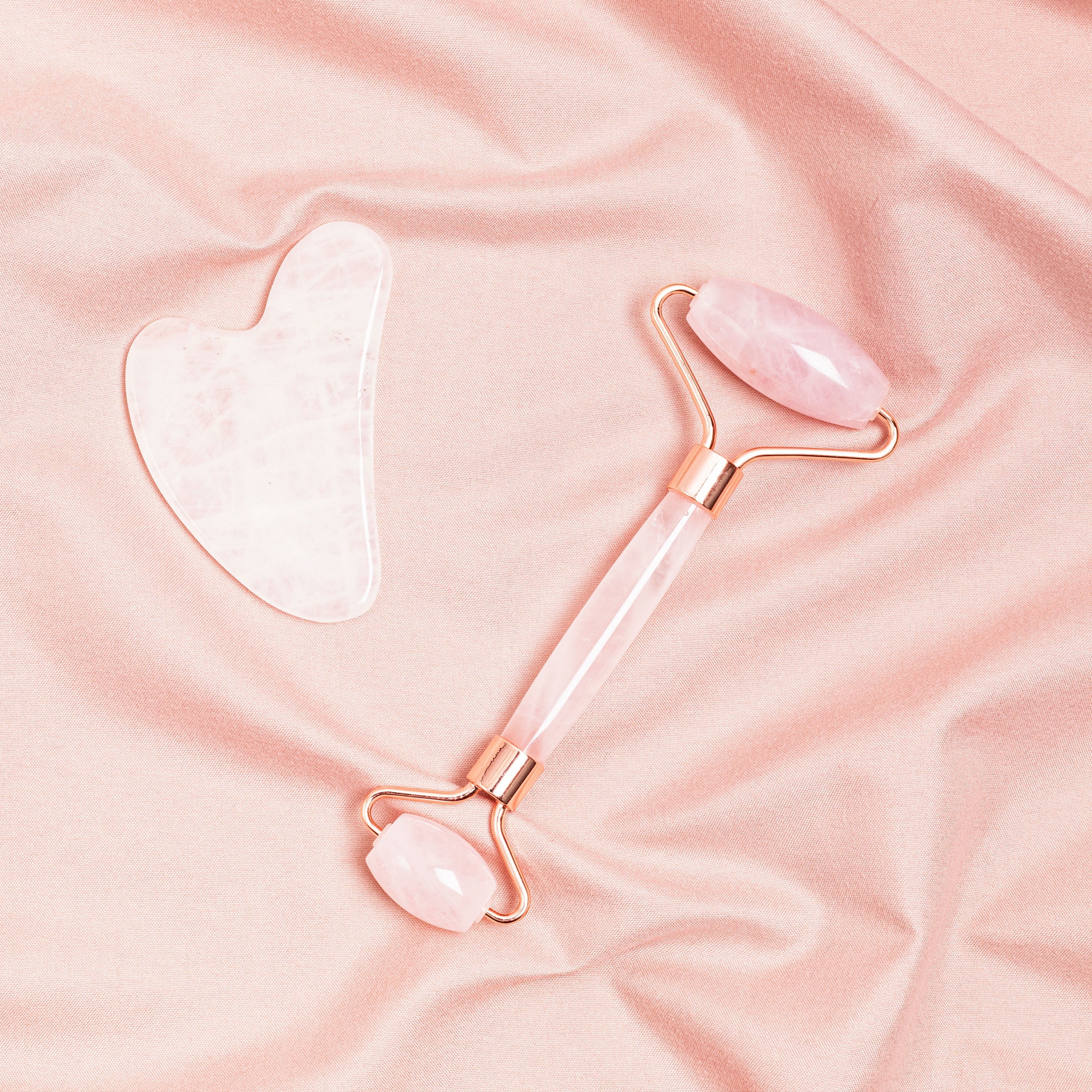 BRÜUN Jade Roller and Gua Sha Kit Genuine Rose Quartz for Face and Neck Massage – A Skin Care Roller for Facial Beauty – A Perfect Gift for Women and girls on birthday Jader Roller & GUA SHA Bruun Beauty 